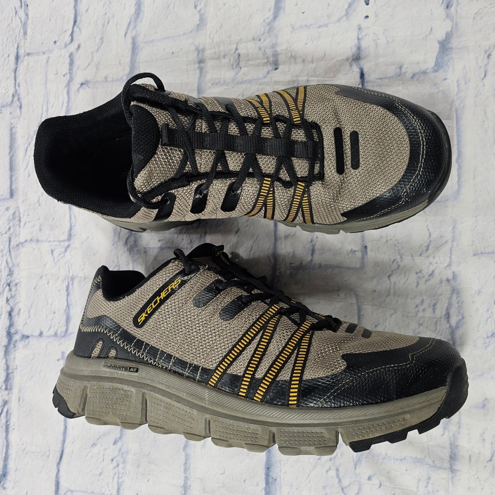 Skechers Summits AT Sneakers Mens 11.5 Tan Black Yellow Trail Hiking Shoes